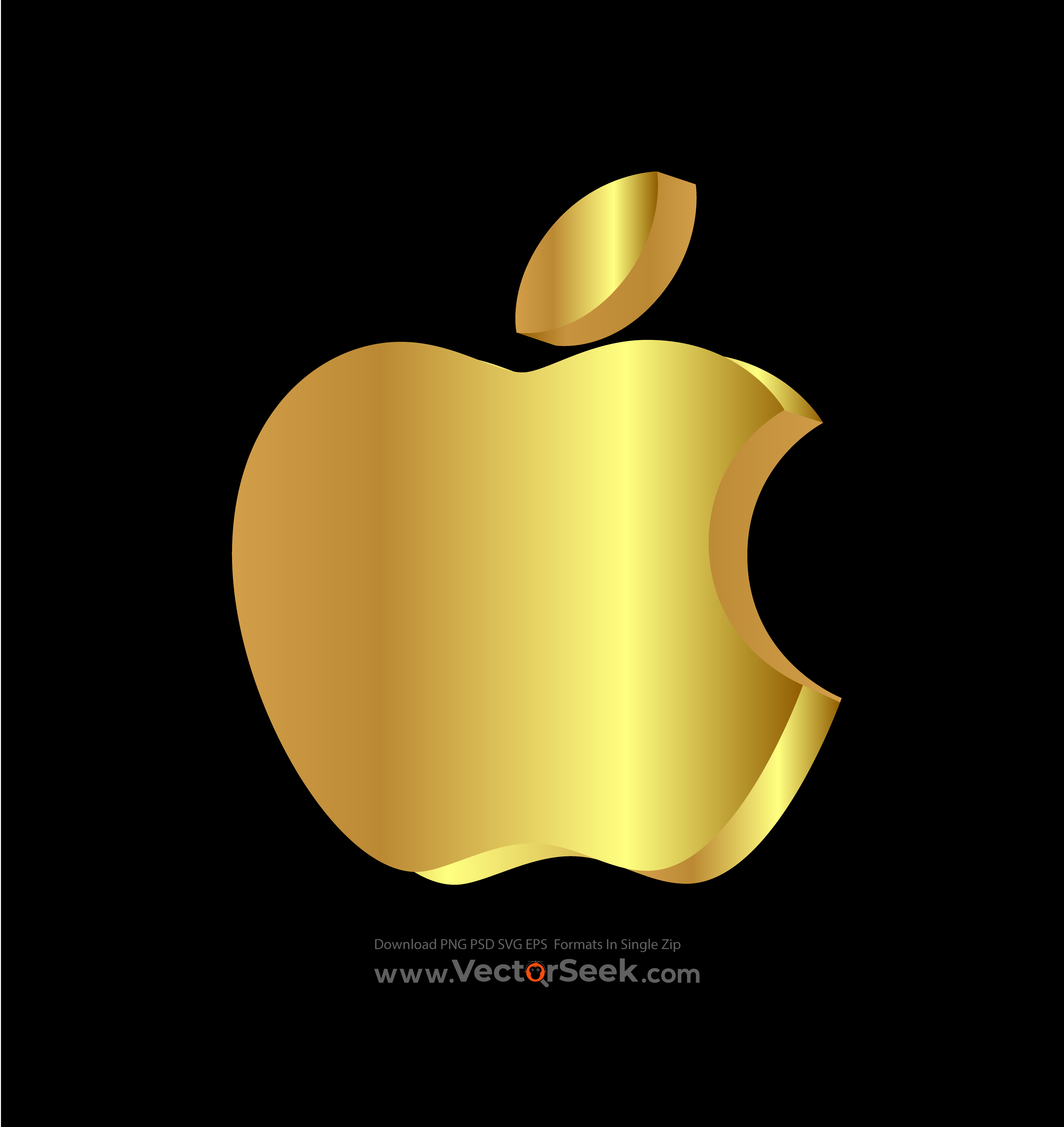 Apple-3D-Gold-Icon-Vector
