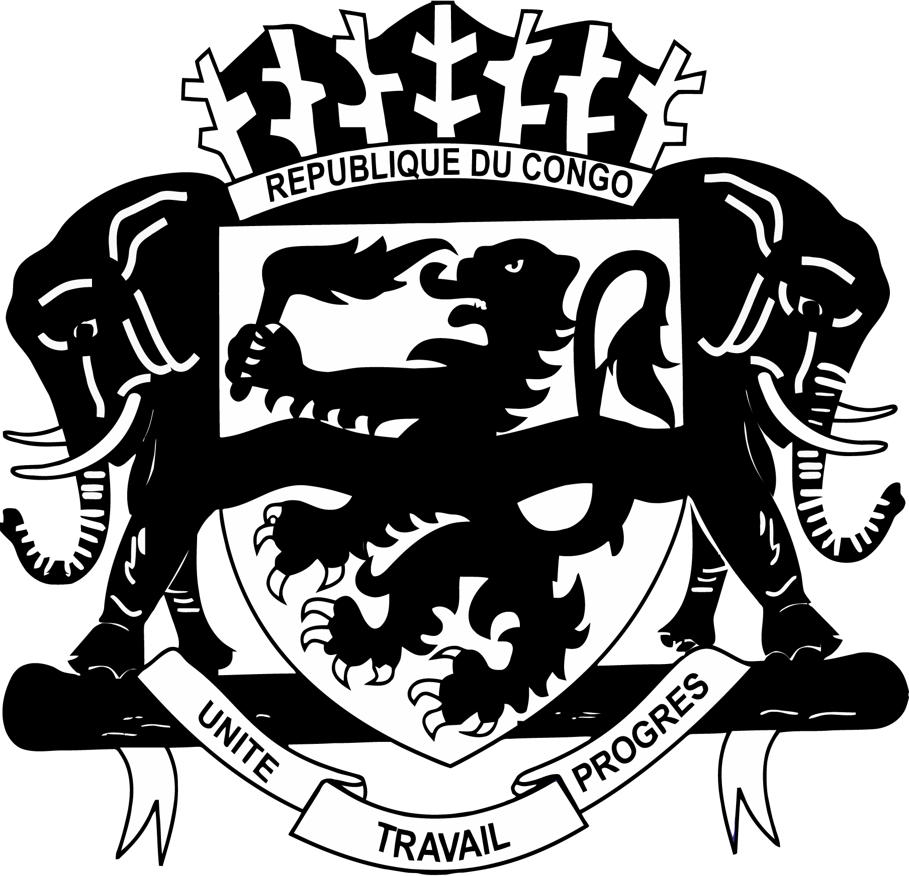 Armoirie-Congo-Brazzaville-En-Couleur-Logo-Vector