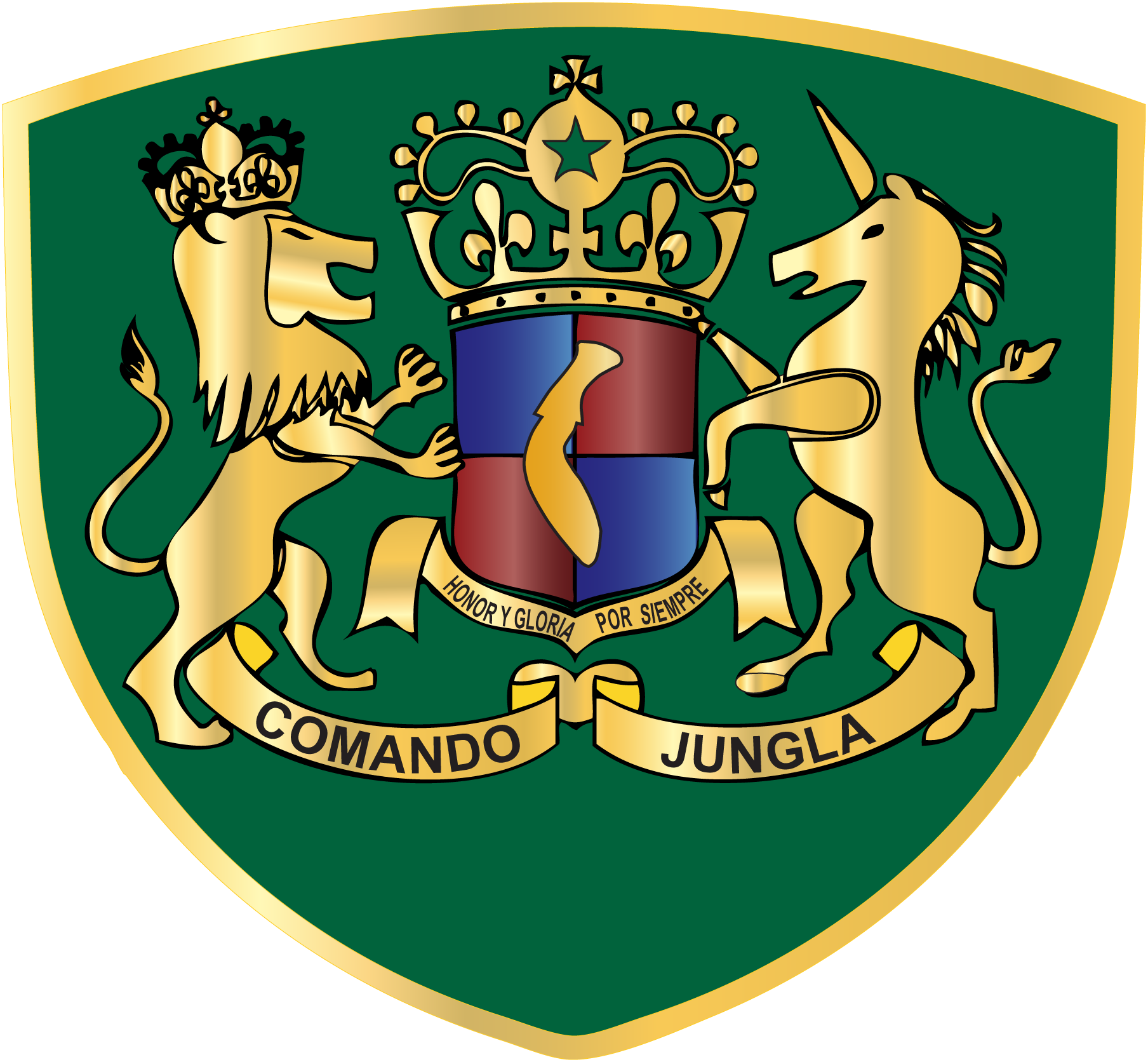 COMANDO-JUNGLA-PIOCHA-ESCUDO-MONEDA-Logo-Vector