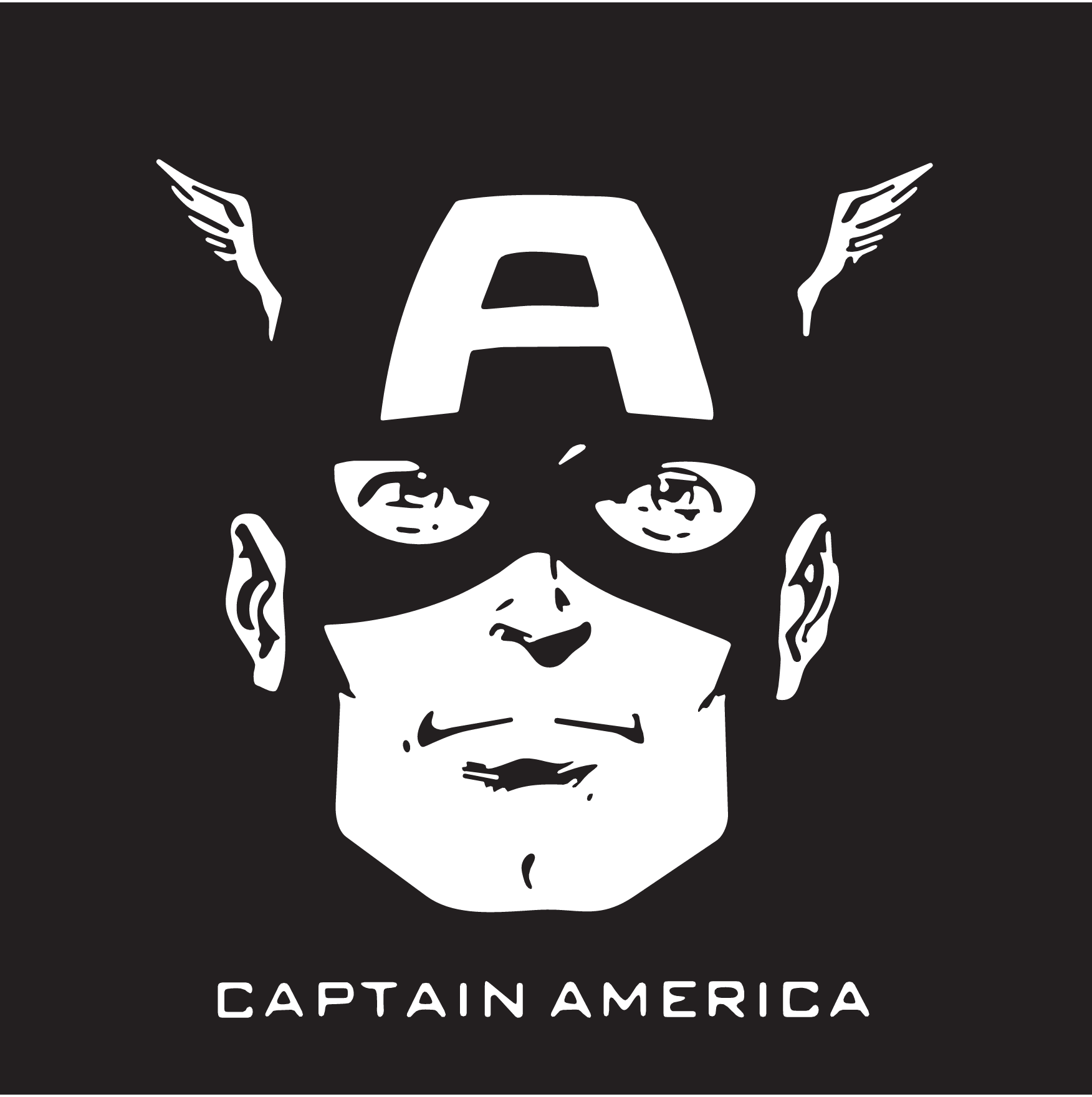 Captain-America-Black-and-White-Logo-Vector