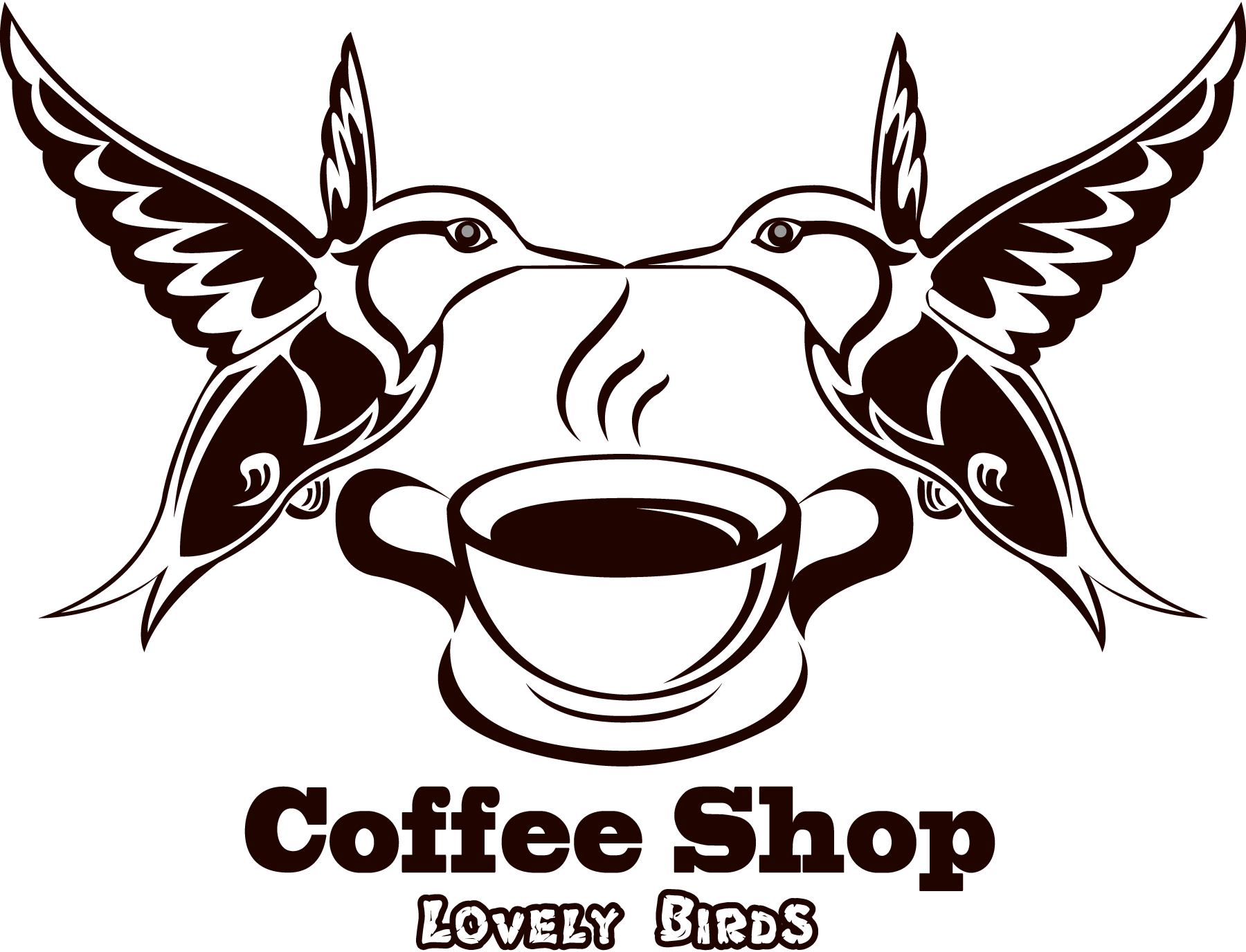 Coffee-Shop-Lovely-Birds-Logo-Vector