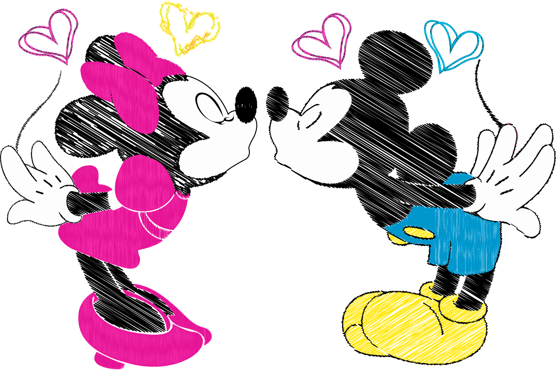 Minnie-Kissing-Mickey-Mouse-Logo-Vector