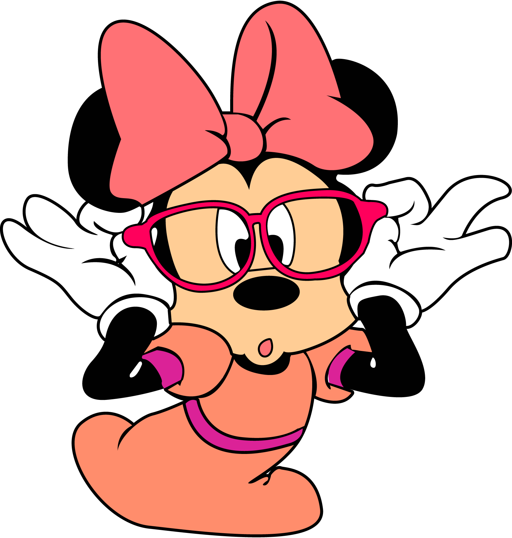 Minnie-Mouse-wearing-glasses-Logo-Vector