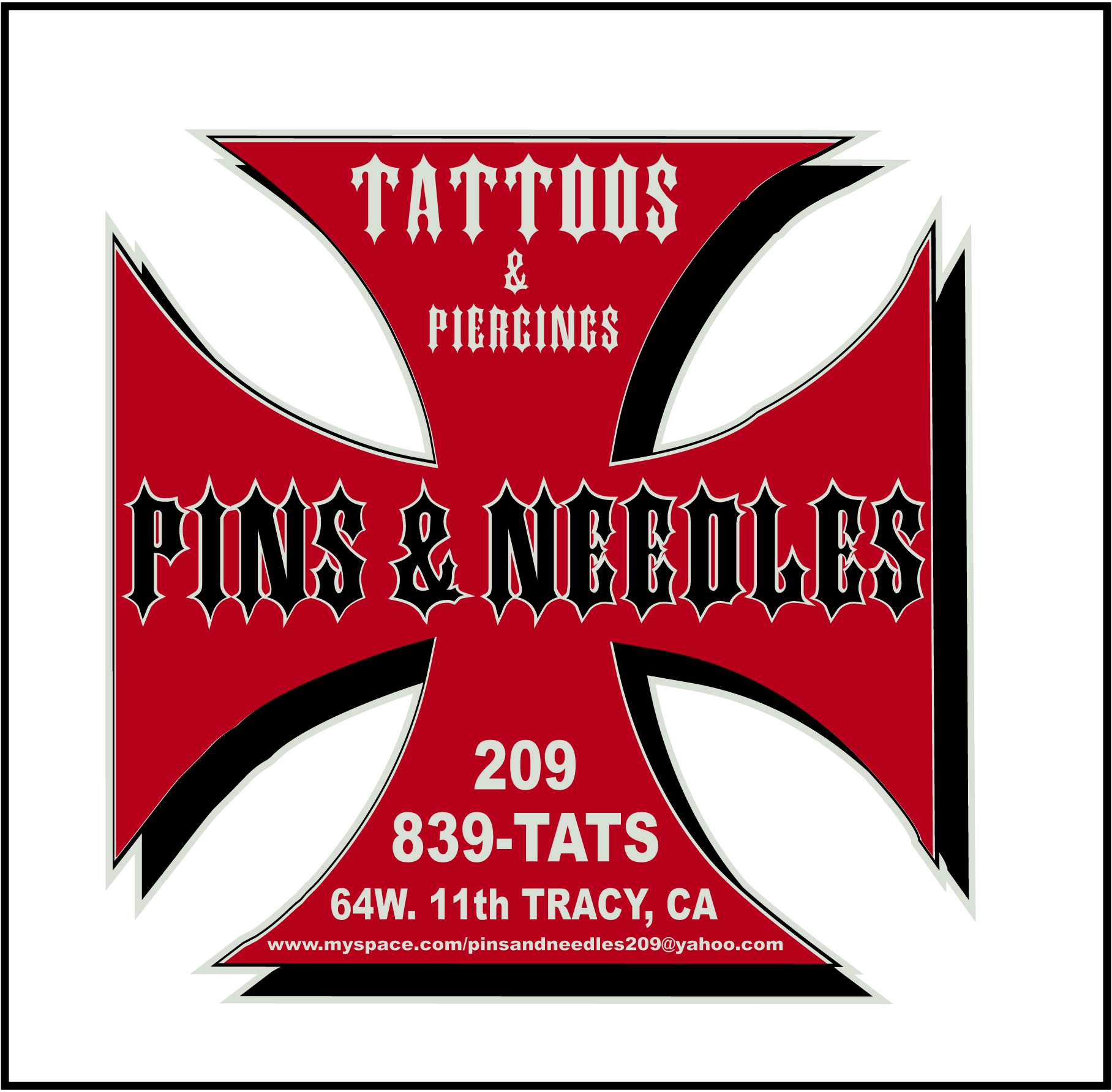 Pins-And-Needles-Tattoo-Logo-Vector