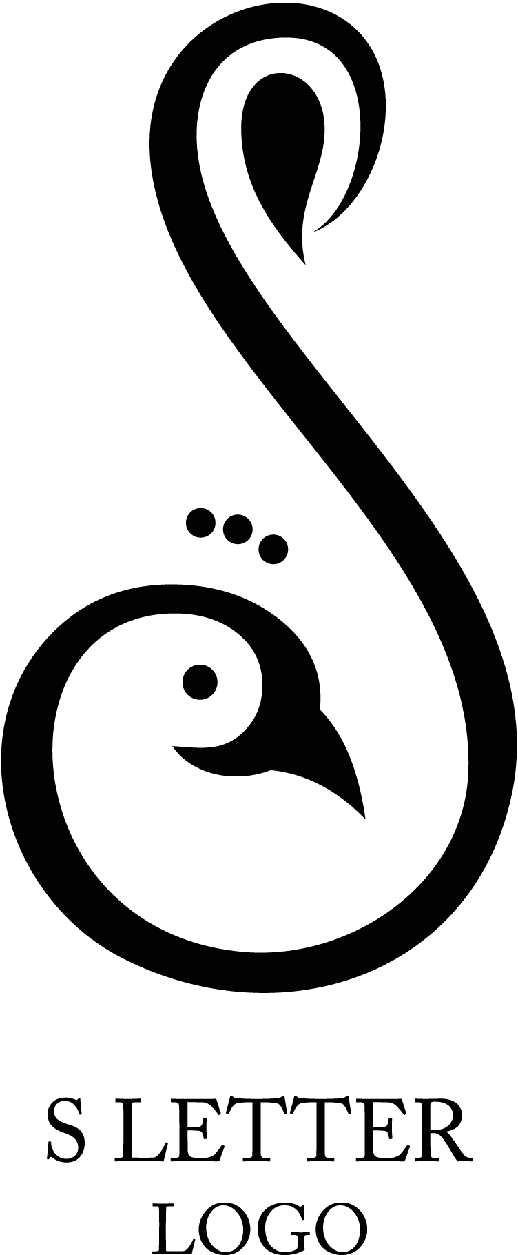 S-Letter-Peacock–black-Logo-Vector